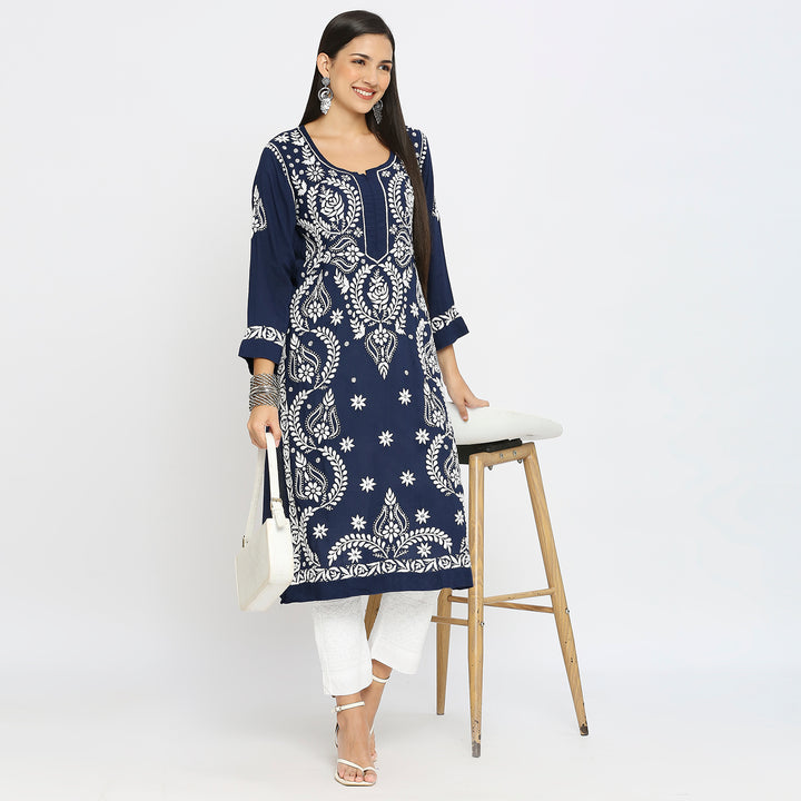 Saira modal Chikankari Long Kurti