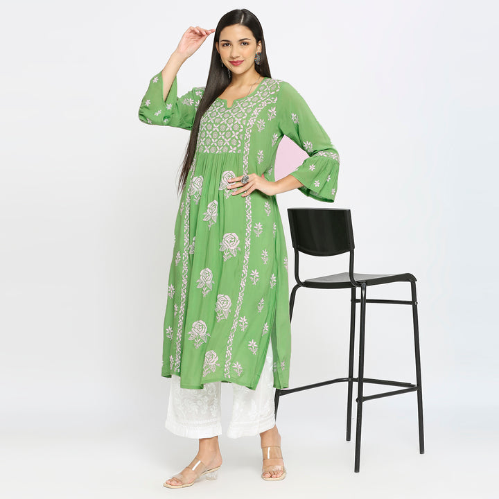 Siya modal chikankari kurti