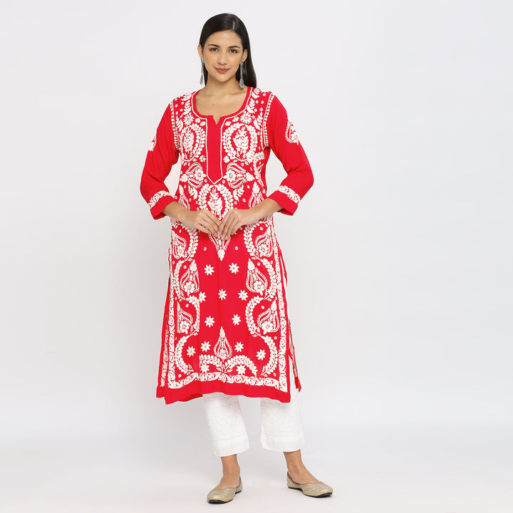 Saira modal Chikankari Long Kurti