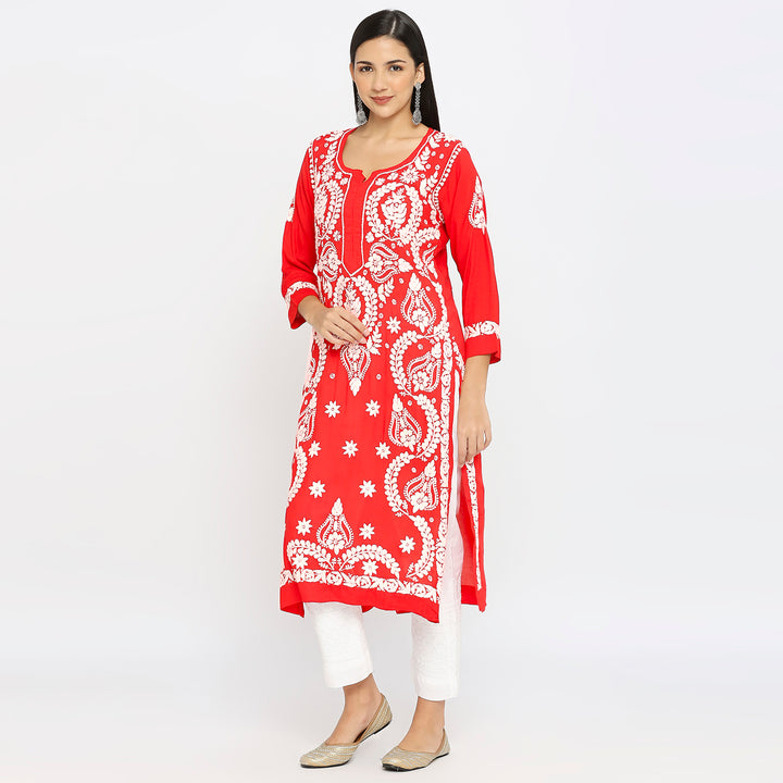 Saira modal Chikankari Long Kurti