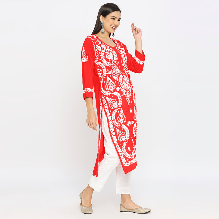 Saira modal Chikankari Long Kurti