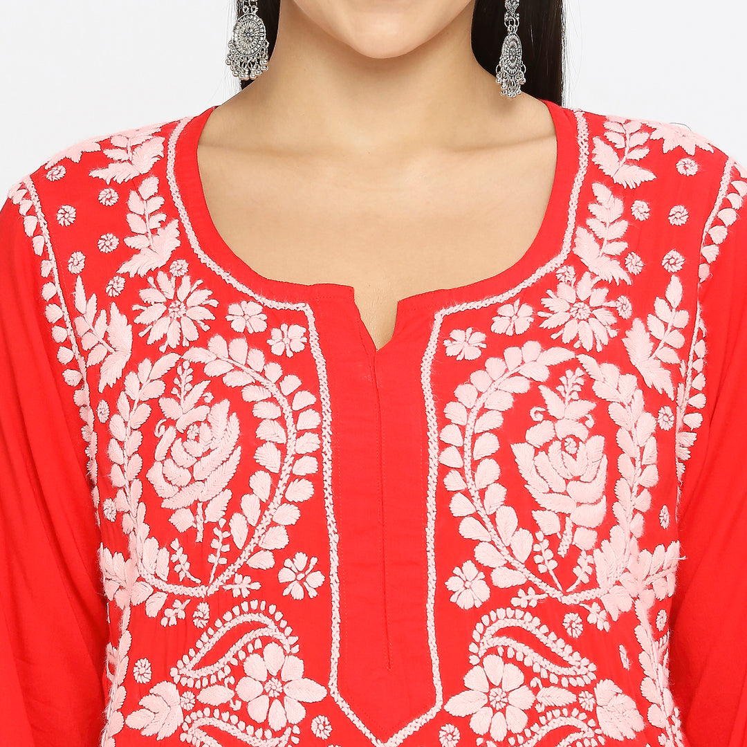 Saira modal Chikankari Long Kurti