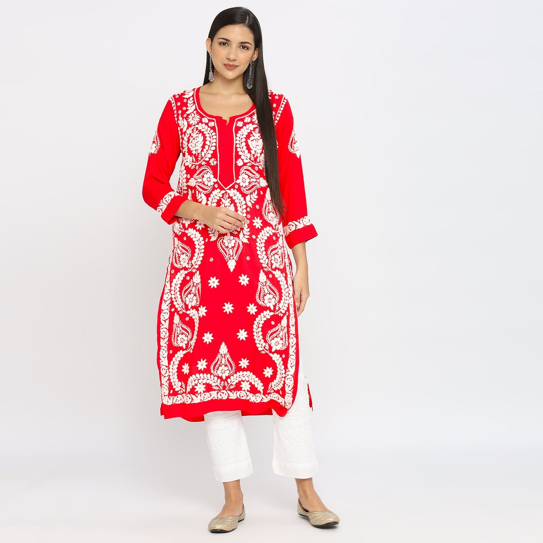 Saira modal Chikankari Long Kurti