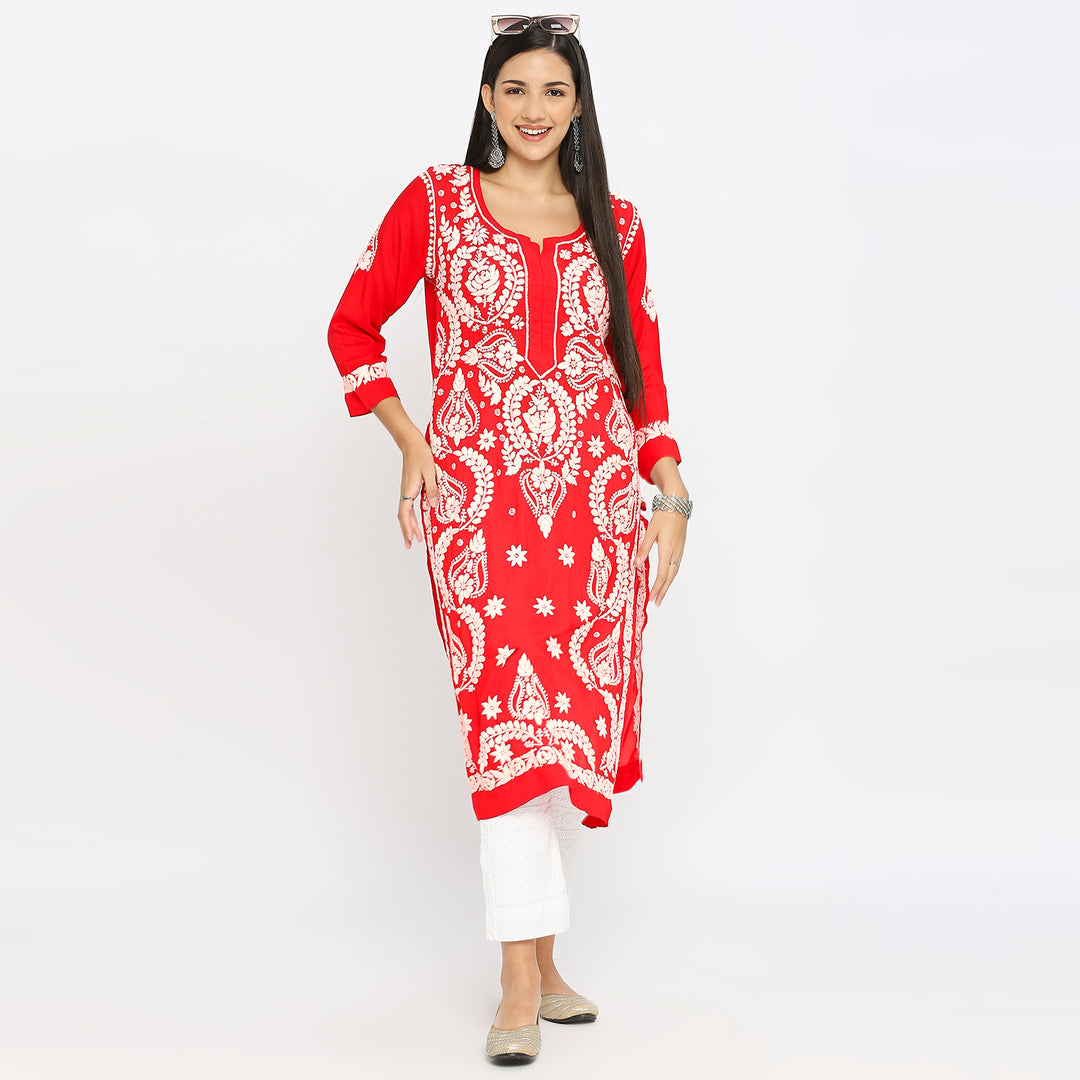 Saira modal Chikankari Long Kurti