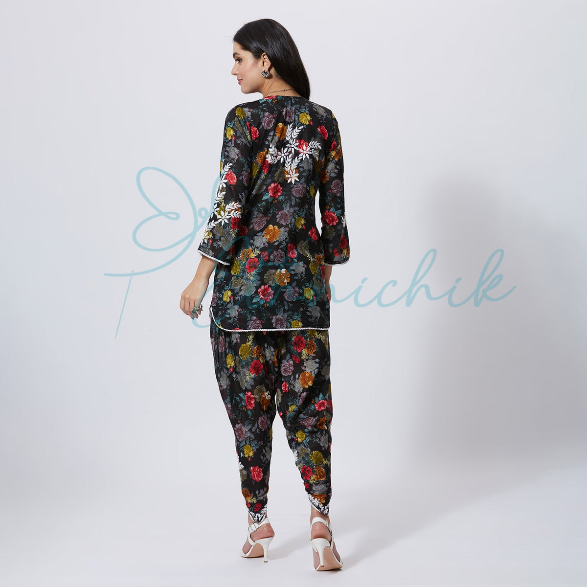 Aafia Cotton Chikankari Dhoti Set