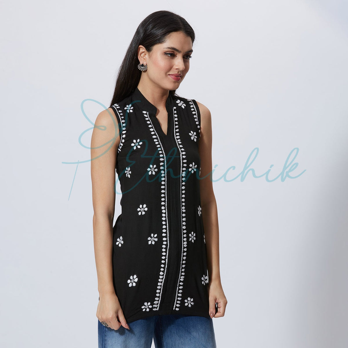 Adella Chikankari Short Top