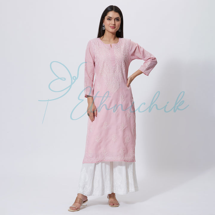 ZARA VOIL CHIKANKARI LONG KURTI