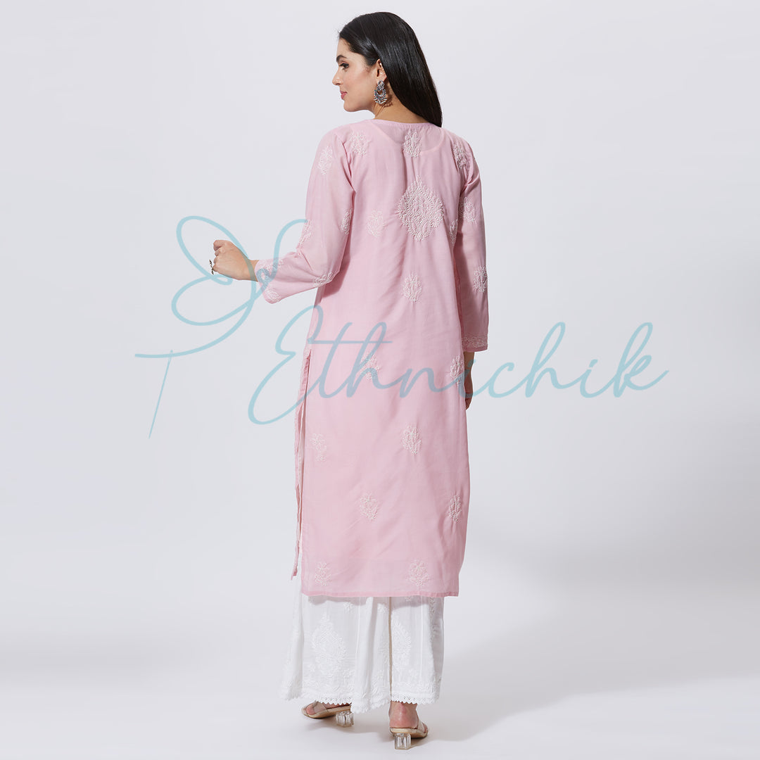 ZARA VOIL CHIKANKARI LONG KURTI