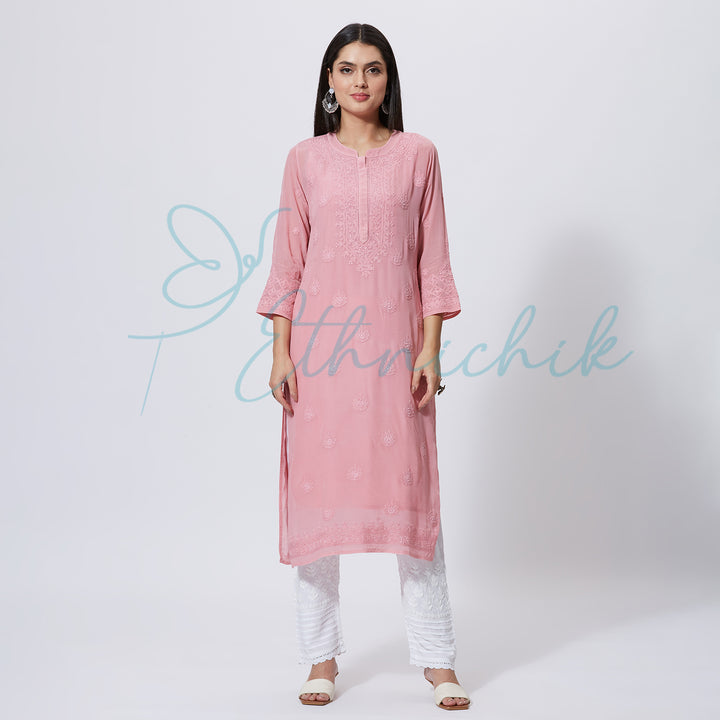 DIVISHA CREPE CHIKANKARI LONG KURTI