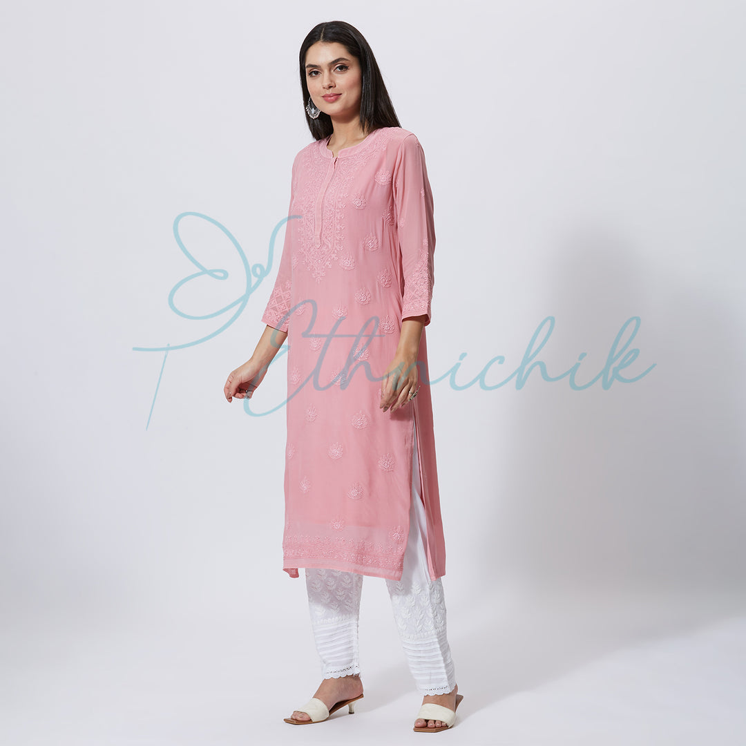 DIVISHA CREPE CHIKANKARI LONG KURTI