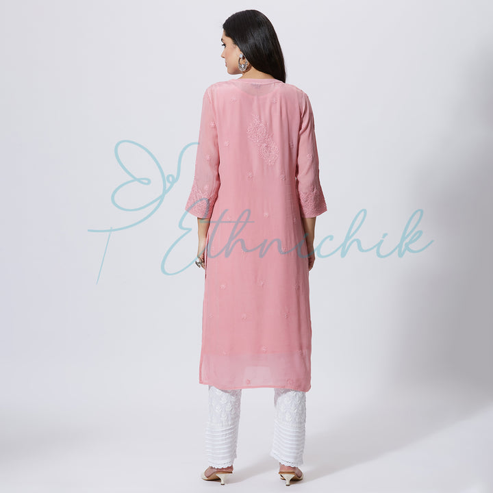 DIVISHA CREPE CHIKANKARI LONG KURTI