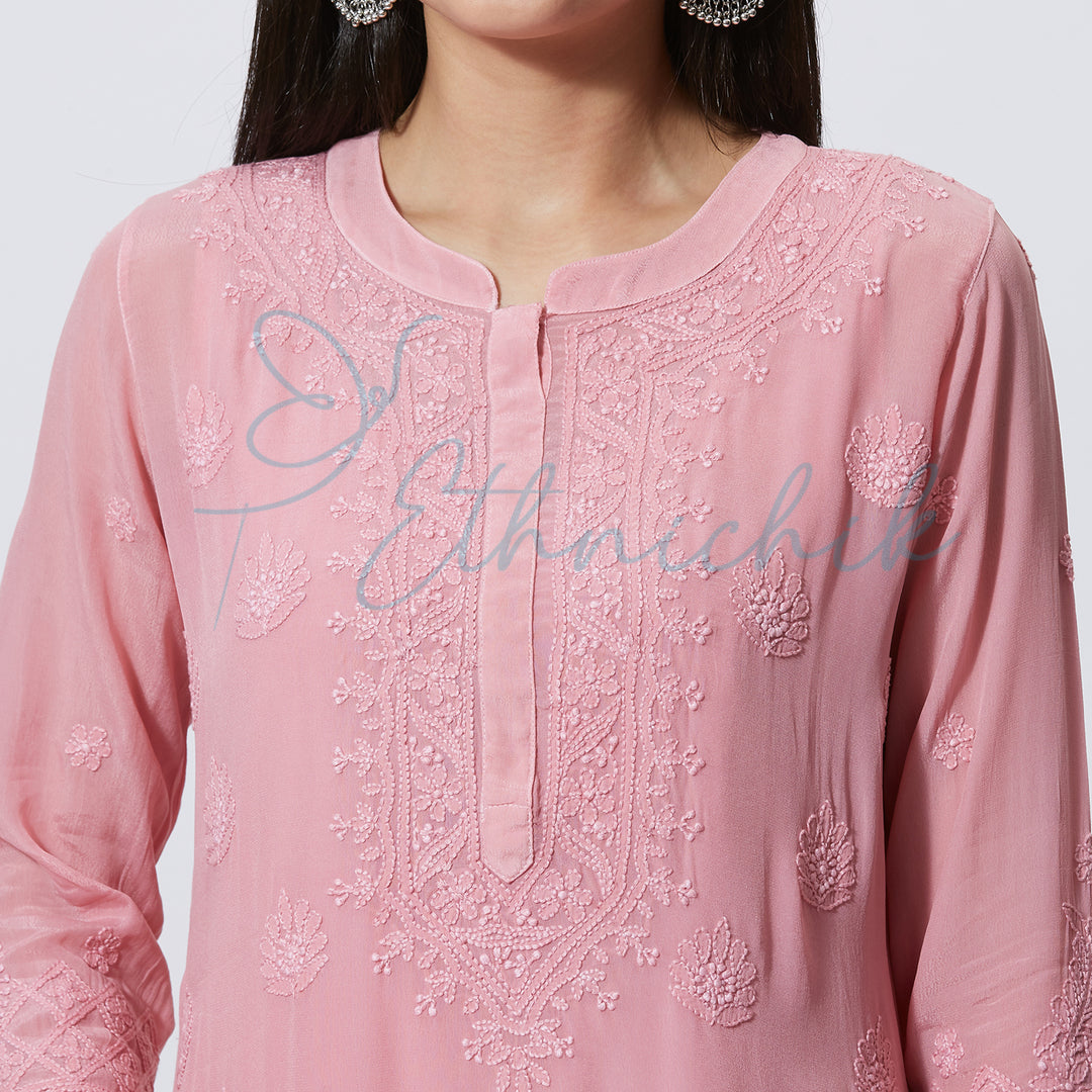 DIVISHA CREPE CHIKANKARI LONG KURTI