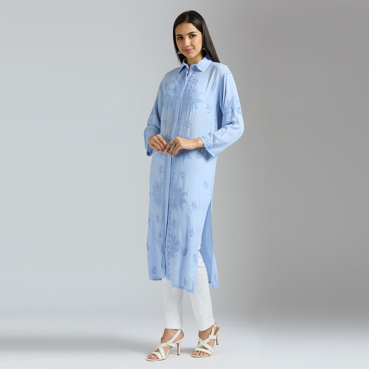 CAROLINA MODAL CHIKANKARI LONG SHIRT