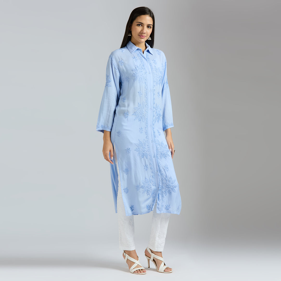 CAROLINA MODAL CHIKANKARI LONG SHIRT