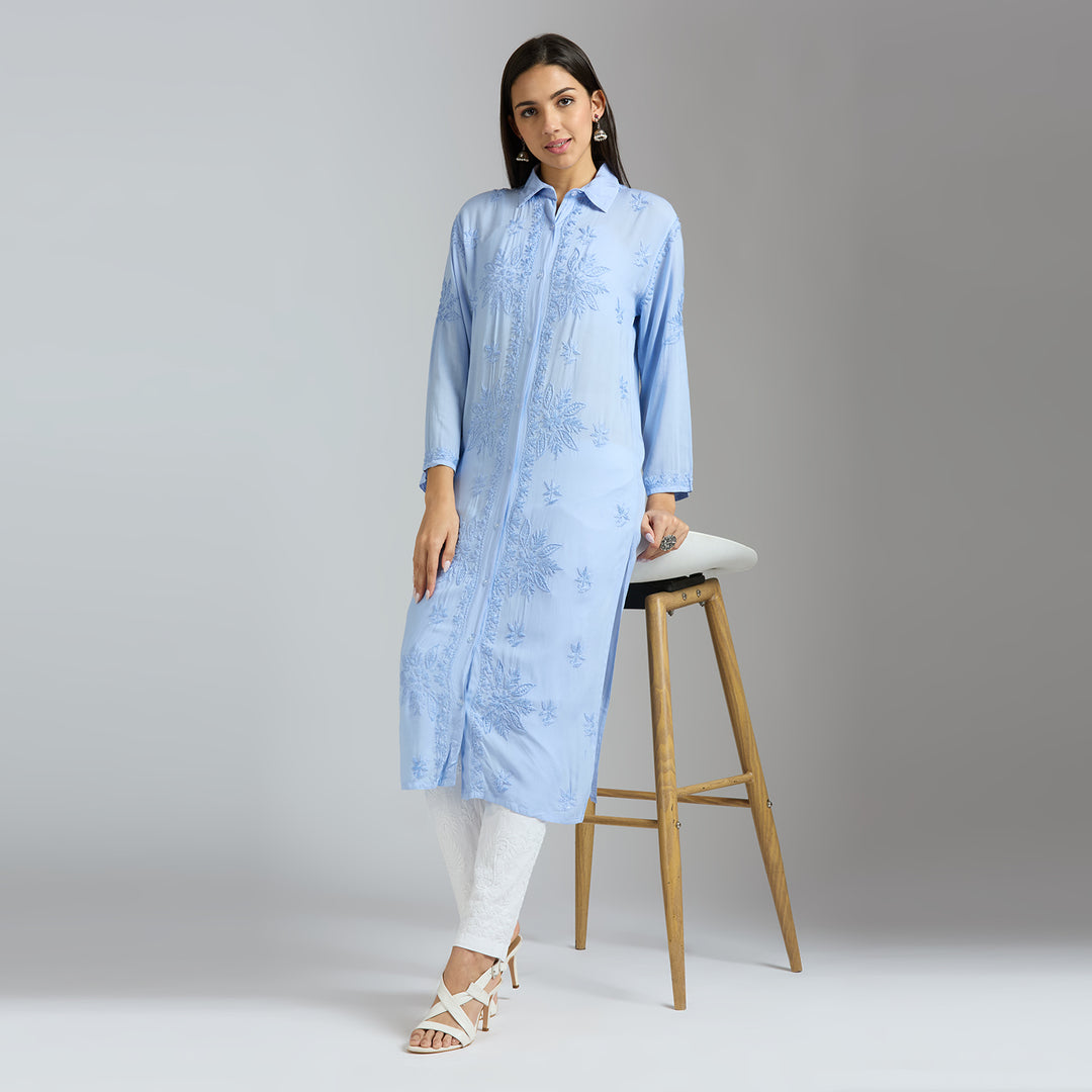 CAROLINA MODAL CHIKANKARI LONG SHIRT