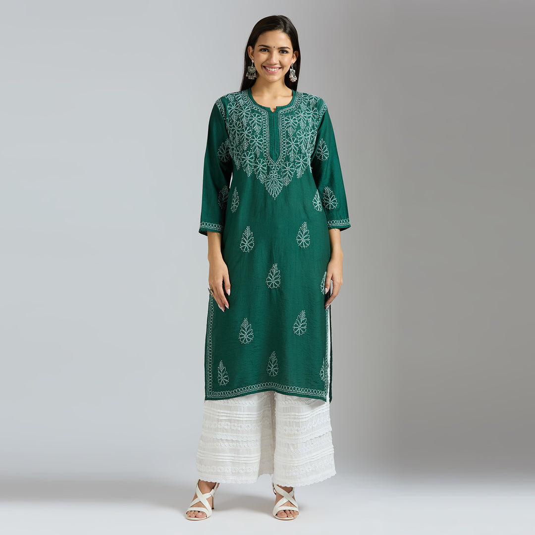 MAHEK CHANDERI CHIKANKARI KURTI