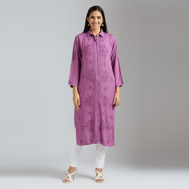 CAROLINA MODAL CHIKANKARI LONG SHIRT