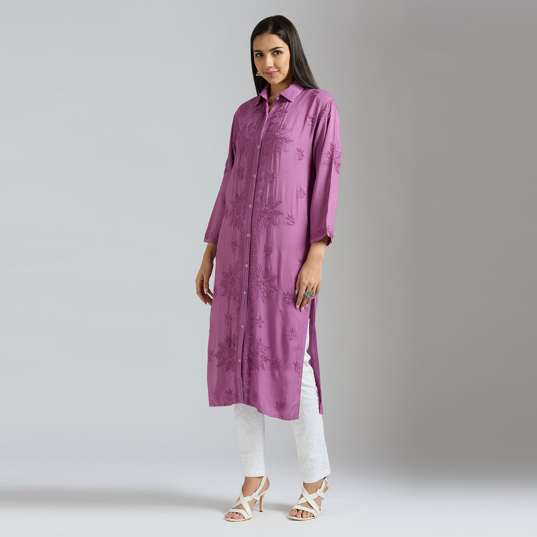 CAROLINA MODAL CHIKANKARI LONG SHIRT