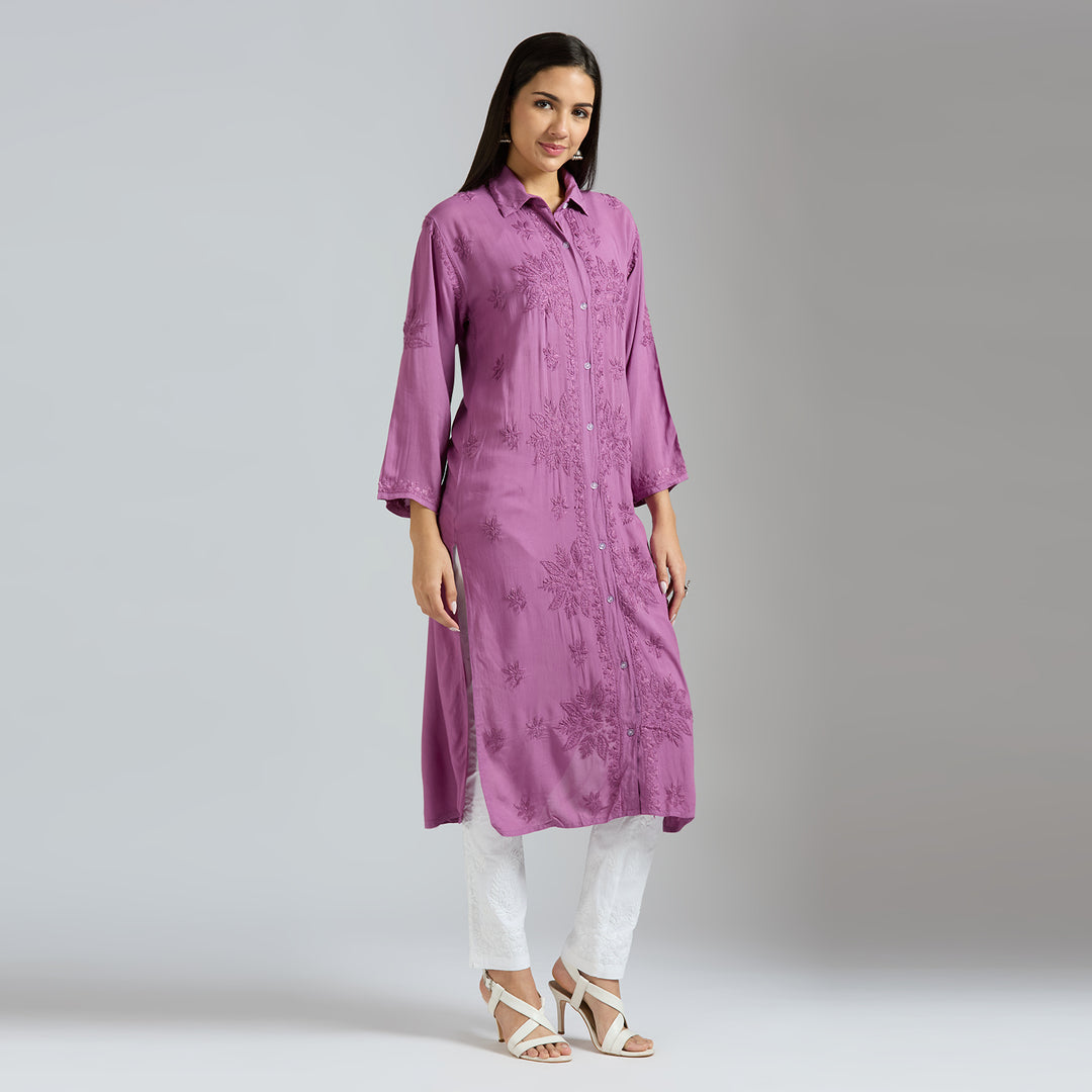 CAROLINA MODAL CHIKANKARI LONG SHIRT