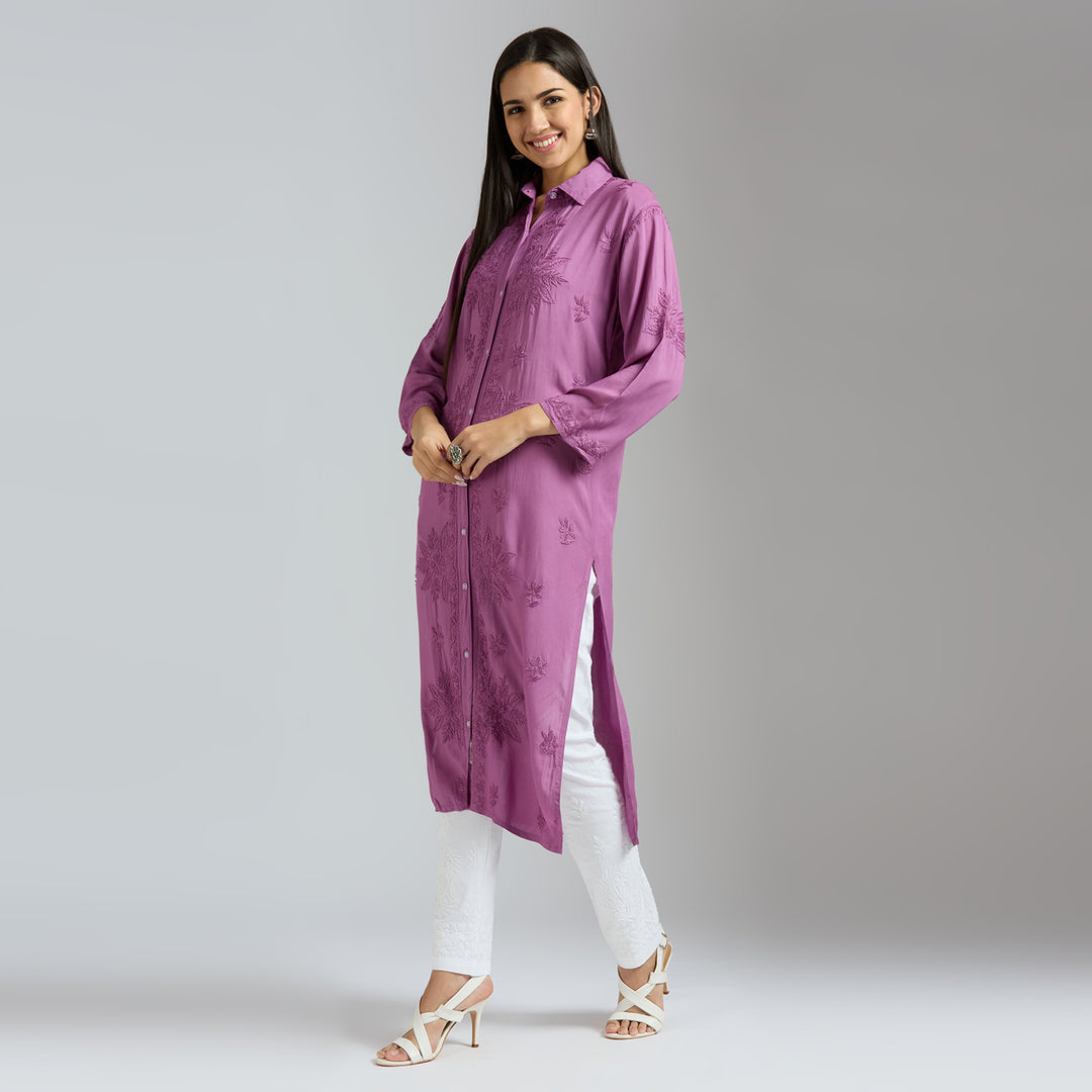 CAROLINA MODAL CHIKANKARI LONG SHIRT