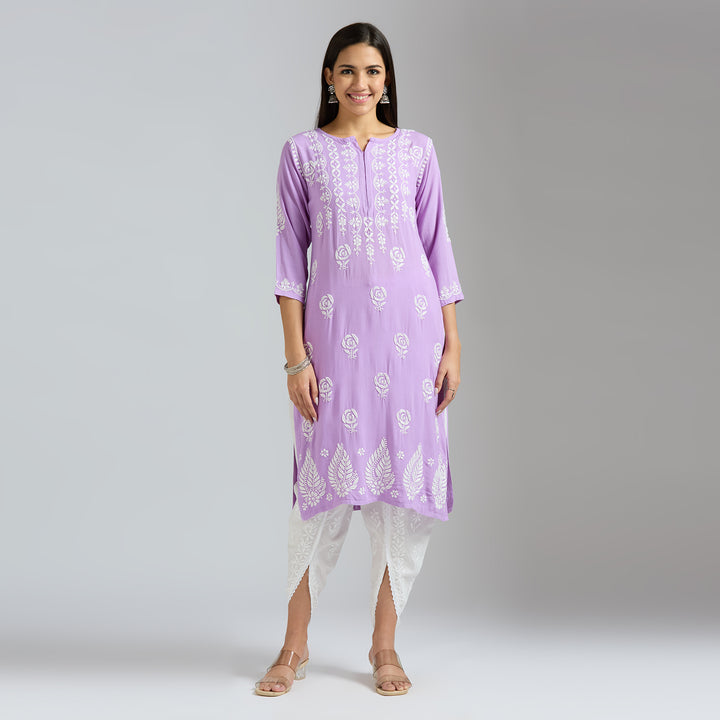 NEHA MODAL CHIKANKARI LONG KURTI