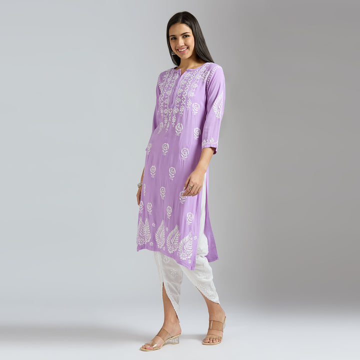 NEHA MODAL CHIKANKARI LONG KURTI