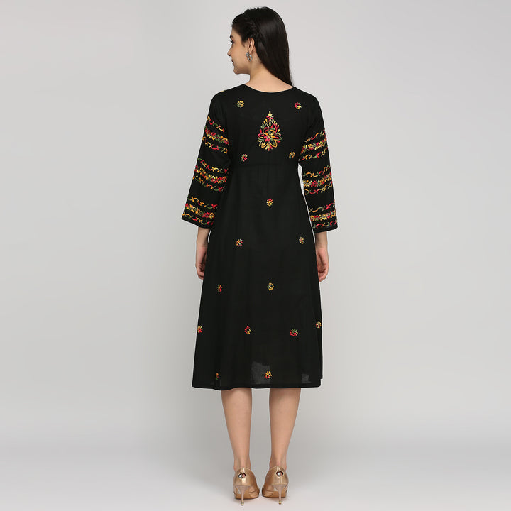 CHIKANKARI COTTON DRESS