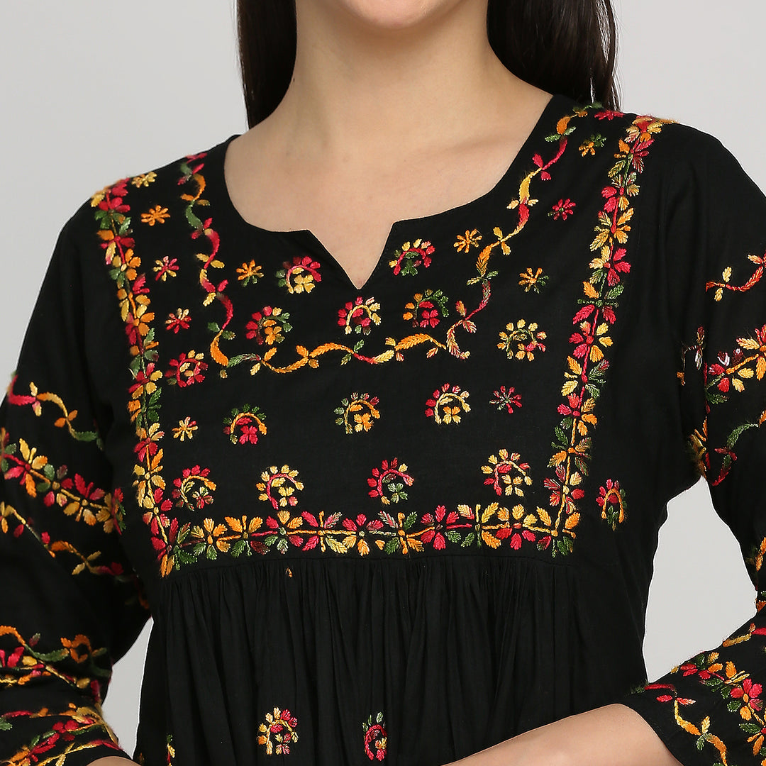 CHIKANKARI COTTON DRESS