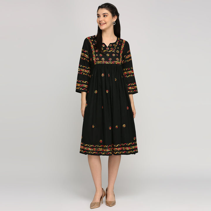 CHIKANKARI COTTON DRESS