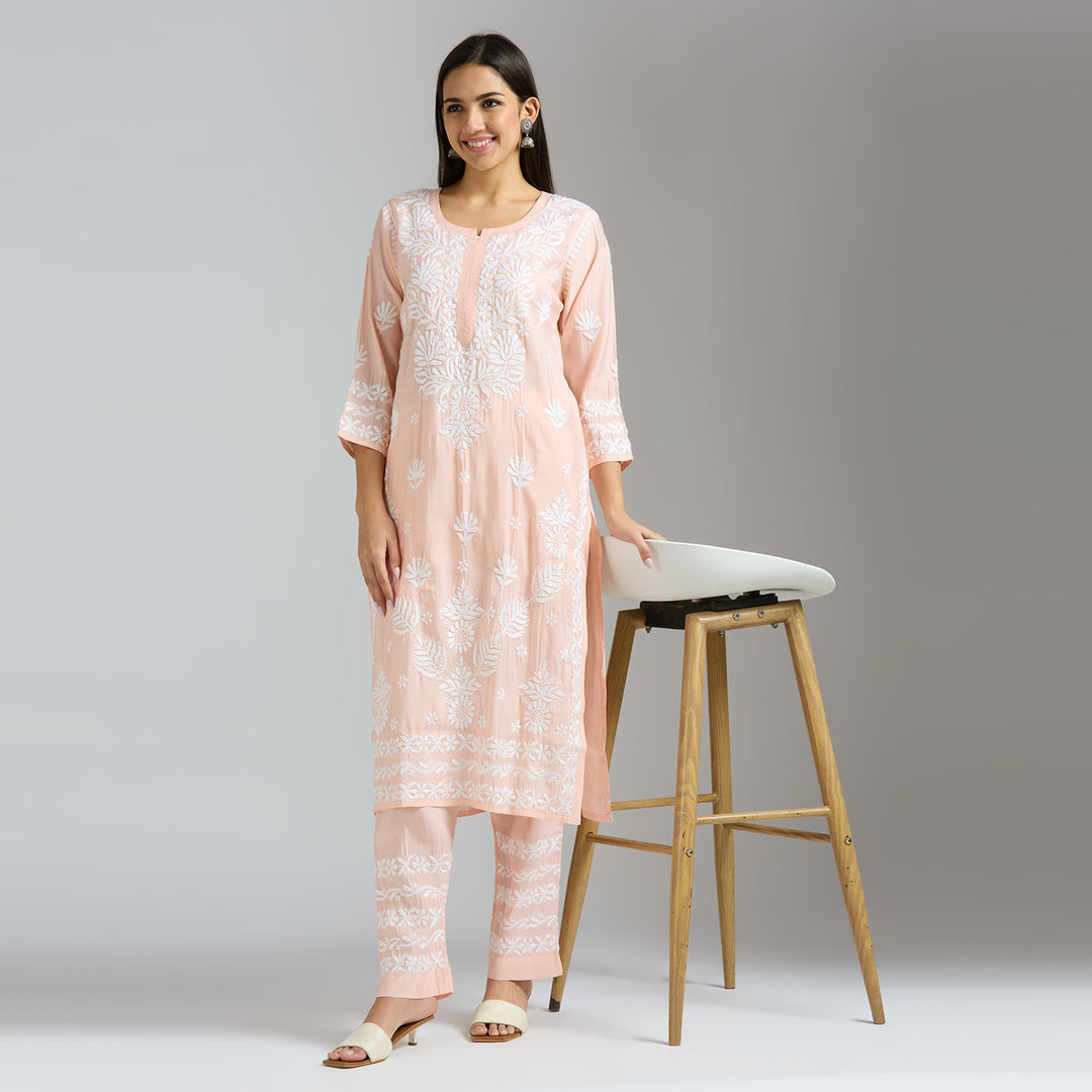 ARYA MUSLIN CHIKANKARI CO-ORD SET