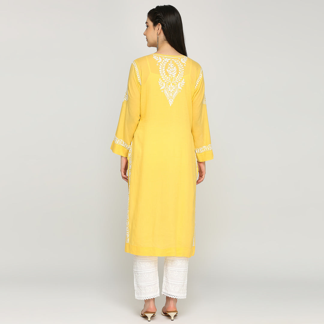 SAIRA CHIKANKARI MODAL LONG KURTI