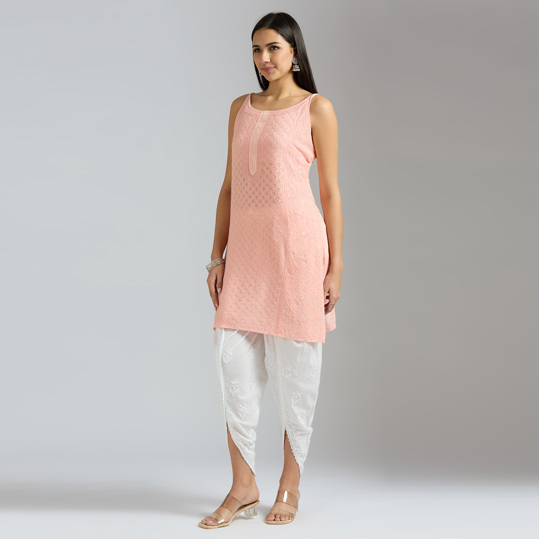 LAURA SPAGHETTI CHIKANKARI SHORT KURTI