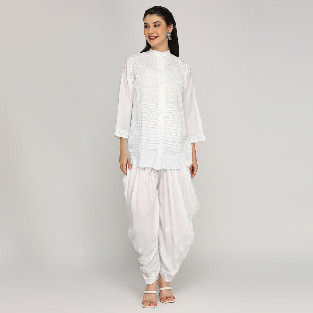 CHIKANKARI RAYON  DHOTI PANTS