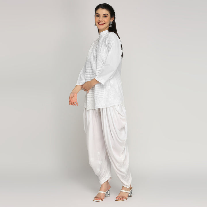 CHIKANKARI RAYON  DHOTI PANTS