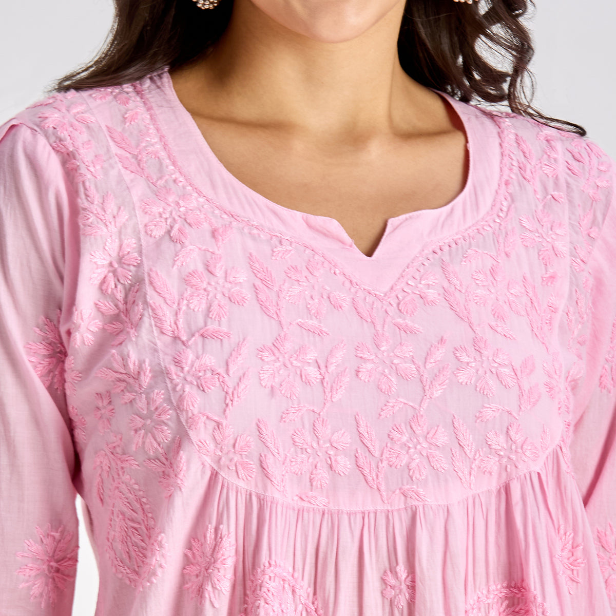 JUGNI COTTON CHIKANKARI SHORT TOP
