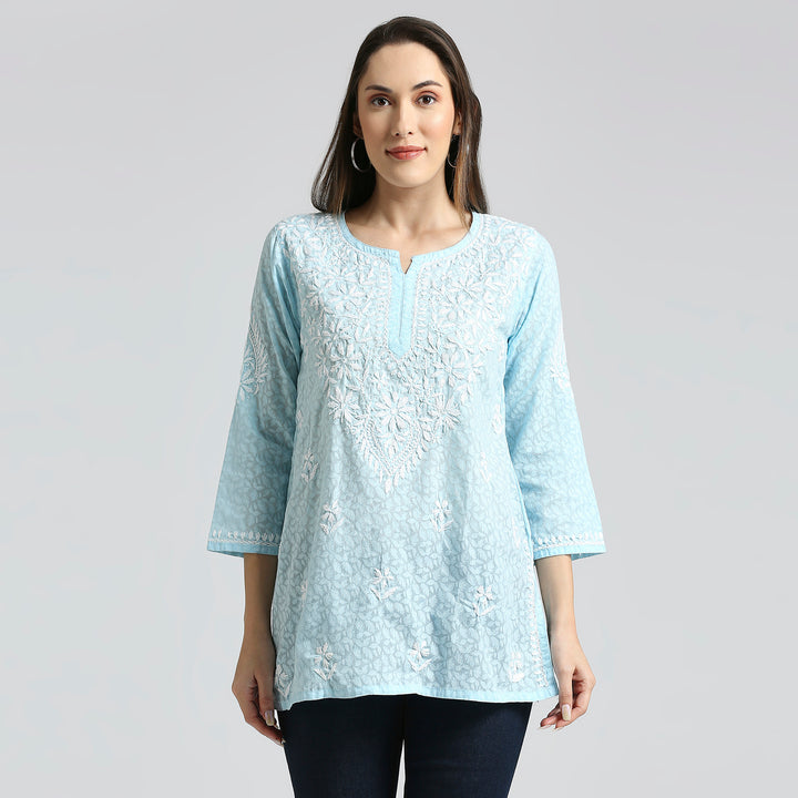 ROOHI BRASSO CHIKANKARI SHORT KURTIS