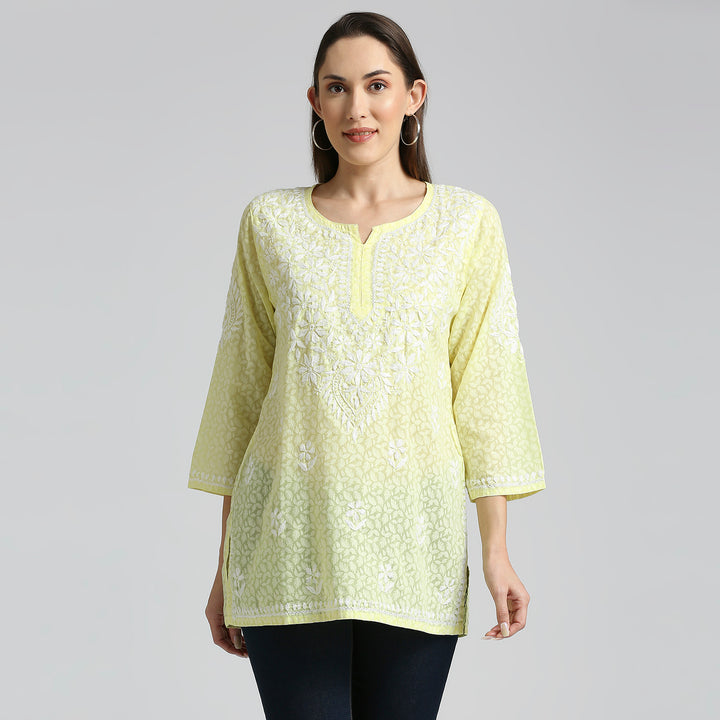 ROOHI BRASSO CHIKANKARI SHORT KURTI