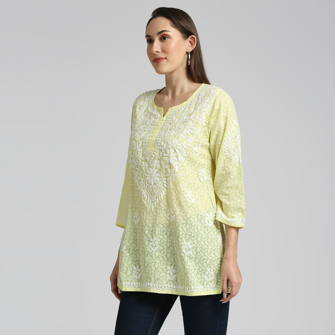 ROOHI BRASSO CHIKANKARI SHORT KURTI