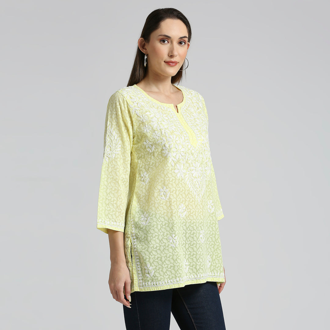 ROOHI BRASSO CHIKANKARI SHORT KURTI