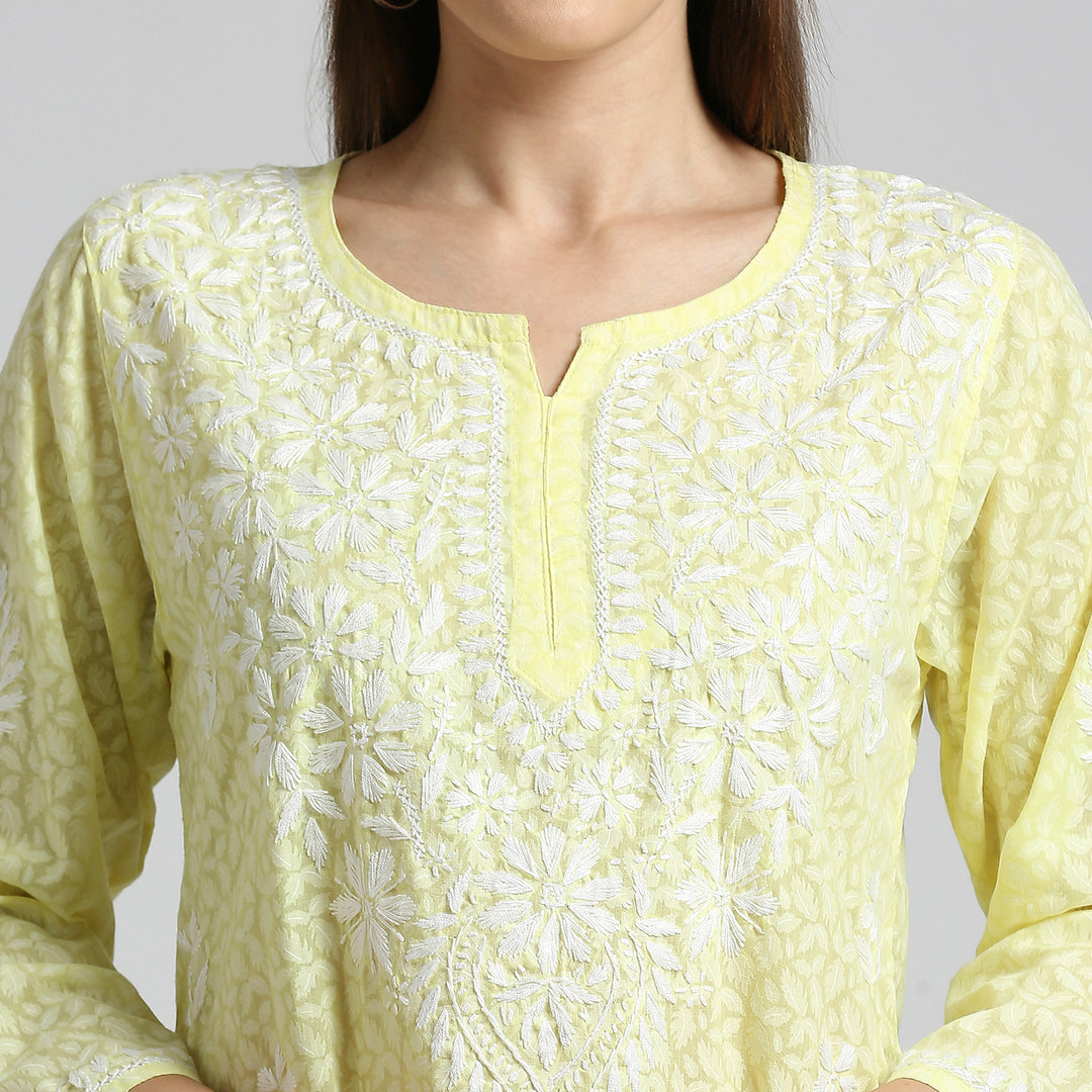 ROOHI BRASSO CHIKANKARI SHORT KURTI