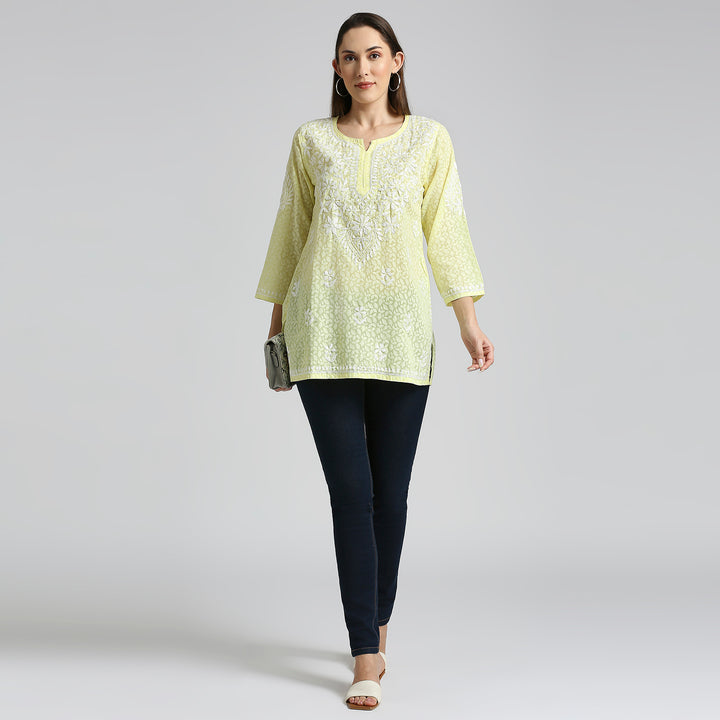 ROOHI BRASSO CHIKANKARI SHORT KURTI