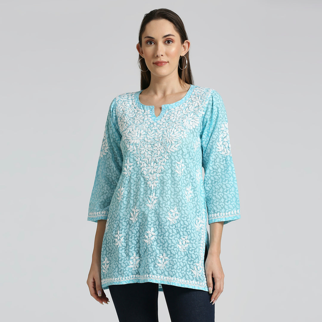 ROOHI BRASSO CHIKANKARI SHORT KURTI