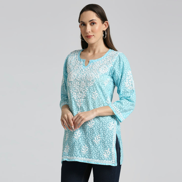 ROOHI BRASSO CHIKANKARI SHORT KURTI