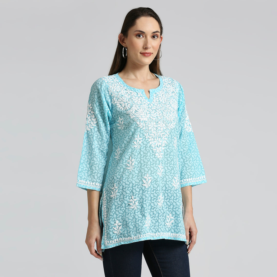 ROOHI BRASSO CHIKANKARI SHORT KURTI