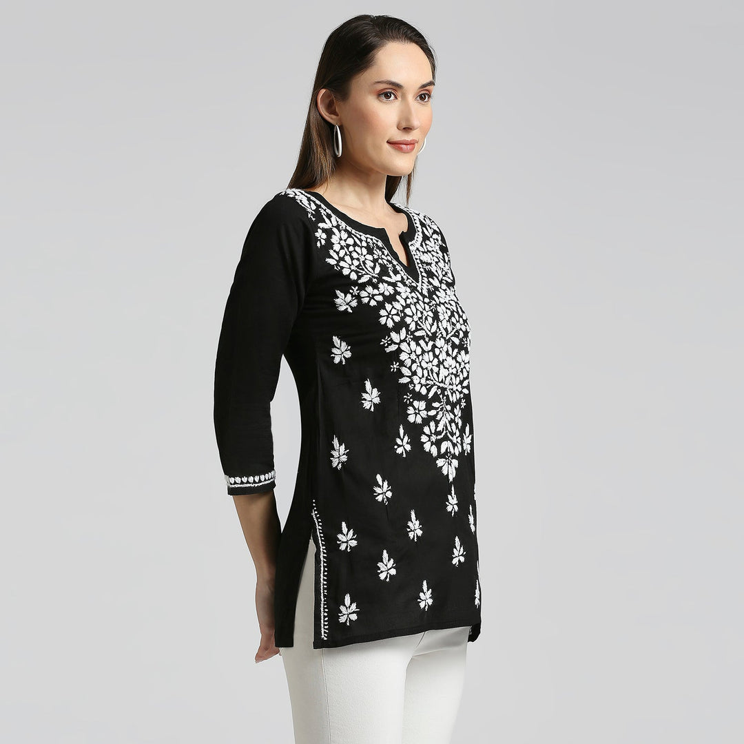 AFSA MODAL CHIKANKARI SHORT KURTI