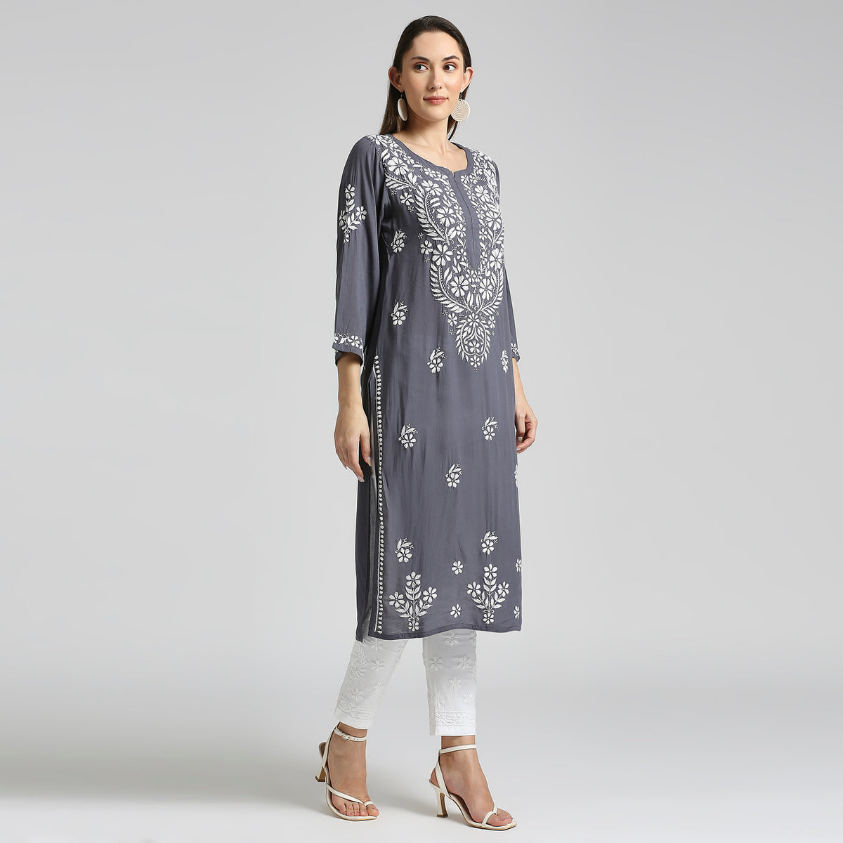 Faiza Modal Chikankari Long Kurti