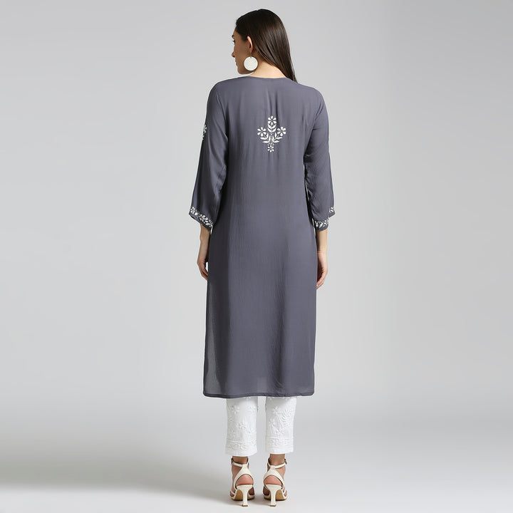 FAIZA MODAL CHIKANKARI LONG KURTI