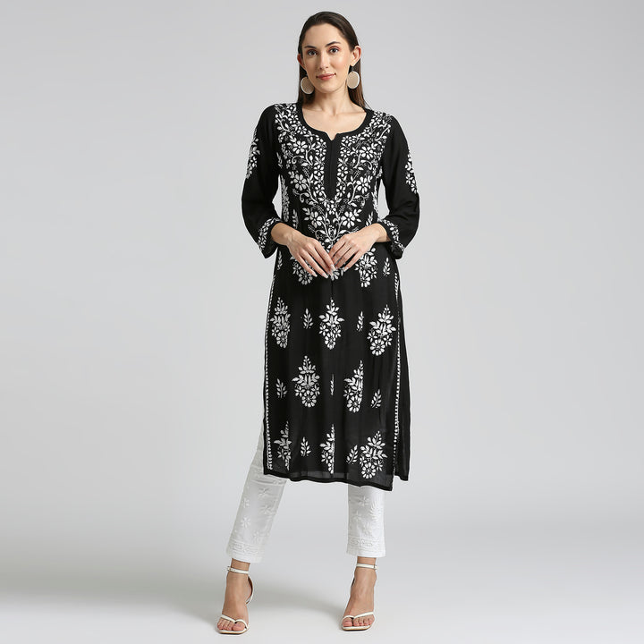 SANVI CHIKANKARI MODAL LONG KURTI