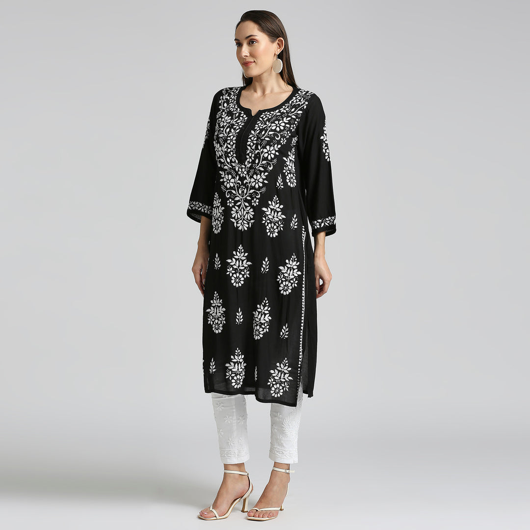 SANVI CHIKANKARI MODAL LONG KURTI