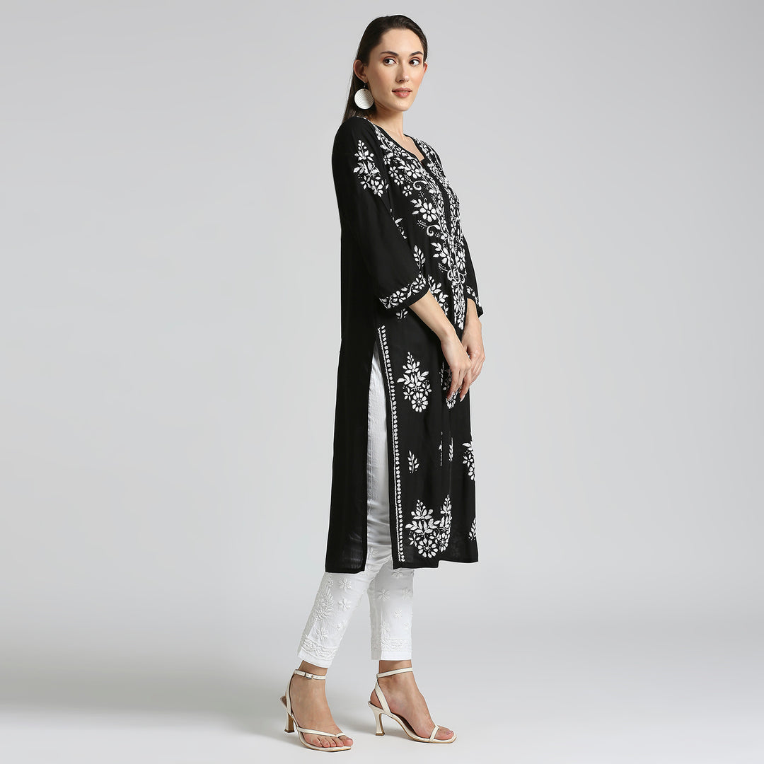 SANVI CHIKANKARI MODAL LONG KURTI